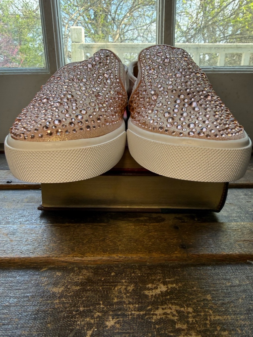 INC International Concepts NWOT Rose Gold Rhinestone Sneakers - Women’s 9 - Picture 3 of 6